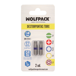 Set di Punte Torx T40 (2 Pezzi) in Acciaio S2 al Cromo Vanadio - Product Image 3