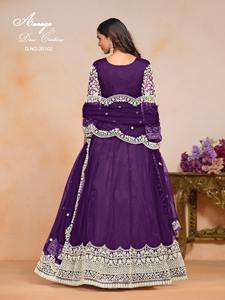 Vêtements traditionnels indiens Top qualité haute sur demande meilleur Net Salwar Suit & Dupatta avec broderie travail vente entière approvisionnement d'usine - Product Image 6