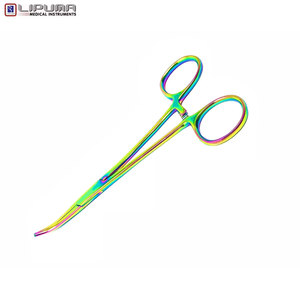 Kelly Hemostat Forceps 5,5 "Curved German Acero inoxidable Multi Color Rainbow Plasma Recubrimiento de titanio Instrumento quirúrgico - Product Image 4