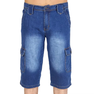 กางเกงยีนส์ขาสั้นผู้ชายสไตล์วินเทจแบบสตรีทแวร์สั่งทำพิเศษจากโรงงาน พร้อมประดับด้วยคริสตัล - Product Image 1