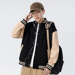 Blouson universitaire homme personnalisé en 100 % laine fine de haute qualité, couleur unie, manches longues, style décontracté pour l'hiver – Vente en gros - Product Image 2