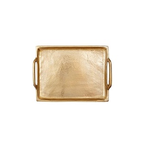 Plateau de service en métal d'excellente qualité, plateau de service design fait à la main, plateau en métal doré classique et élégant en gros, nouvel arrivage - Product Image 2