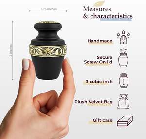 ราคาตลาดที่ดีที่สุด, คุณภาพสูง, คอลเลกชันเถ้า, รวบรวมบ้าน, สีฟ้า, แกะสลักอย่างดี, โกศที่ระลึก - Product Image 2