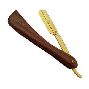 Nuevo diseño Barber Razor Acero inoxidable Madera Handel Plegable Borde recto Barber Razor Shavette Afeitadora manual - Product Image 3