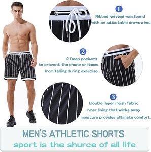 Shorts de basketball décontractés rétro pour hommes avec poches, en maille athlétique, pour la gym, le sport, l'entraînement, avec cordon de serrage, motif uni, en polyester - Product Image 4