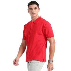 Polo classique pour homme en bleu marine, col contrastant, coupe ajustée, manches courtes, polo décontracté pour le golf - Product Image 3