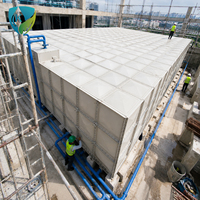 Réservoir d'eau modulaire préfabriqué en panneaux sectionnels boulonnés SMC GRP pour campement isolé