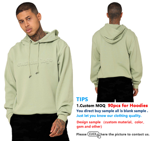 Nuevo logotipo personalizado Hombres Sudadera con capucha Streetwear Sudaderas Ropa 100% Algodón Sudaderas con capucha en relieve en blanco - Product Image 2