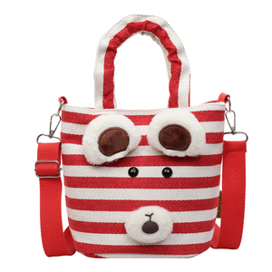 Sac à bandoulière décontracté à rayures simples sac à main sac fourre-tout à bandoulière - Product Image 4