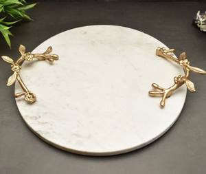 ถาดเสิร์ฟของตกแต่งทำด้วยมือทำจากหินอ่อนธรรมชาติที่เป็นมิตรกับสิ่งแวดล้อมโดยช่างฝีมือ - Product Image 1