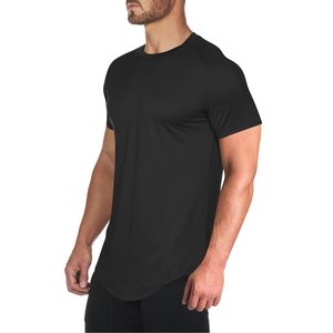 Custom Men Longline Hipster Gym Muscle Bodybuilding Cotton Short Sleeve Casual Slim Round Neck <b>Tee</b> - Product Image 4