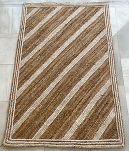 Direct Manufacturer Factory Price Handmade Modern Braided Indian Flat Woven <b>Hemp</b> Rug Stripes Natural Material Area Rugs Sets - Product Image 6