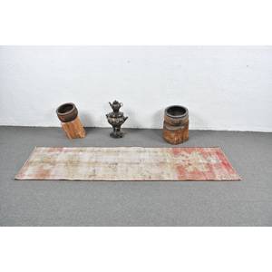 Tapis turc vintage 1.9 X 7.2ft rouge blanc plat tissage grande surface Patchwork motif laine Latex support pour décorations de salon - Product Image 3