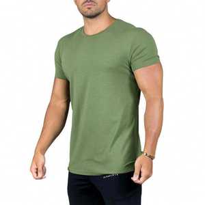 T-shirt de sport respirant et écologique personnalisé en spandex/polyester pour homme, coupe ajustée, vêtements de sport athlétiques, tissu tissé, actif - Product Image 4