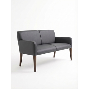 Canapé d'attente moderne en similicuir deux places avec pieds en bois pour bureau, vente en gros 2026 - Product Image 2