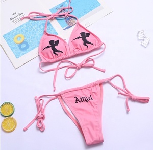 Manufacture 2023 New Swimwear Custom Logo Bikini Sexy Skull Triangle Strap <strong>Anime</strong> Pattern Custom Micro Mini Bikini Split <strong>Swimsuit</strong> - Product Image 3