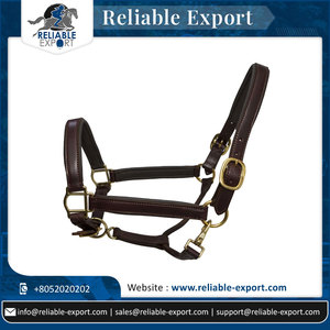 Haute Qualité Anglais Selle Cheval En Cuir Halter Doux Rembourré Casque avec Matériel En Laiton Brun Corde Accessoire - Product Image 2