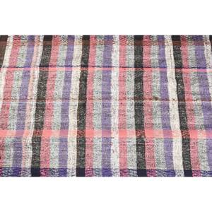 Alfombra de lana de retazos rosa y blanca moderna, alfombra turca de tejido plano de 2,1x6,4 pies para decoraciones de sala de estar - Product Image 5