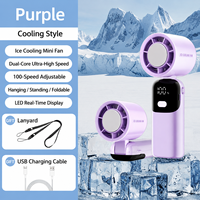 Nouveau modèle 2026 : Ventilateur turbo avec écran numérique, 100 réglages de vitesse, ventilateur de refroidissement portable USB pour extérieur, mini ventilateur puissant haute vitesse