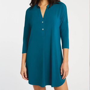 Camicie da <span class=keywords><strong>Notte</strong></span> a Maniche Lunghe per Donne, Camicie da <span class=keywords><strong>Notte</strong></span> con Bottoni in Jersey Modal, Abbigliamento da <span class=keywords><strong>Notte</strong></span> Organico per Donne - Product Image 3