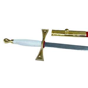 Espada de Oficial Masónico HAND MARICLES HM-19, Hoja de Acero de Damasco Grabada, Borde Dentado, Regalia Masónica Templaria, Calidad Premium - Product Image 4