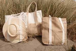 RenewaRustic-Sac fourre-tout en jute personnalisé avec sangle de porte-chapeau Sac fourre-tout à bandoulière écologique pour femmes Sac promotionnel réutilisable - Product Image 4