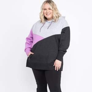 <b>Trendy</b> Plus Size Color Block Pullover <b>Hoodie</b> - Cozy and Stylish Oversized <b>Hoodie</b> for Women, Perfect for Casual Wear - Product Image 6