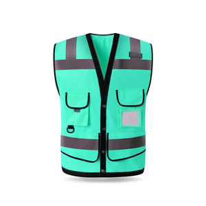 Custom Logo High Visibility Summer Construction <b>Vest</b> Engineer Safety Outerwear <b>Men's</b> Reflective Workwear - Product Image 4