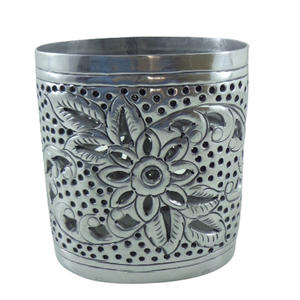 Vaisselle décorative en métal de grande conception Vase à fleurs couleur nickel-argent pour la décoration de la maison et de l'hôtel faite à la main - Product Image 5