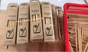 100% COUVERCLES EN BAMBOU NATUREL AVEC TROU DE PAILLE/PAILLES DE BAMBOU/PAILLE DE BAMBOU LOGO PERSONNALISÉ BIODÉGRADABLE FABRIQUÉ AU VIETNAM - Product Image 2