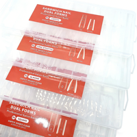 256 Formes Réutilisables Transparentes Longues Stiletto pour Extension d'Ongles en Polygel et Gel Constructeur