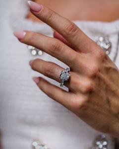 10mm Square Cushion Cut <b>Moissanite</b> Engagement <b>Ring</b> with Pave Band in Four Prong Setting | Bridal Wedding Fine Jewelry - Product Image 2