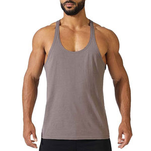 Slim Fit Chalecos Deporte Tops Ocio Algodón Tanques Camisetas interiores básicas Gimnasio Tops Casual Tank Top para hombres - Product Image 2