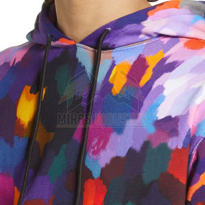 Pull-over décontracté à capuche pour hommes coupe régulière avec poche en tissu polaire d'hiver solide léger respirant polyester/coton vente en ligne - Product Image 4