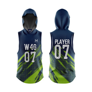 Maillots de football américain sans manches personnalisés pour hommes 7v7, grande taille, évacuation de l'humidité, impression par transfert thermique, prix bas, design personnalisé - Product Image 3