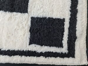 Tapis marocain personnalisé noir blanc Beni Ourain tapis berbère authentique avec haute pile Designer Shag laine décor à la maison - Product Image 3
