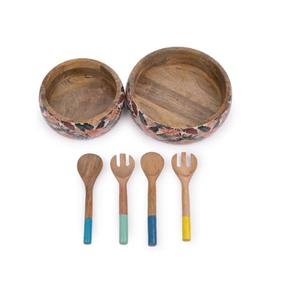 Bol en bois pour servir des desserts, des fêtes et des vacances, taille personnalisée, finition émaillée, bol à salade à prix abordable - Product Image 2