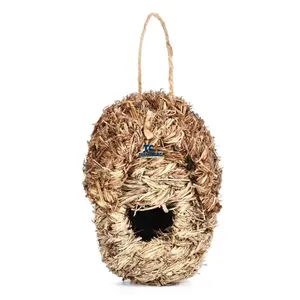 Birds Nest Bird Cage Natural Reed Grass Spherical Hummingbird Nest Outdoor Decorative Weaved Hanging Bird Nest for Wholesale