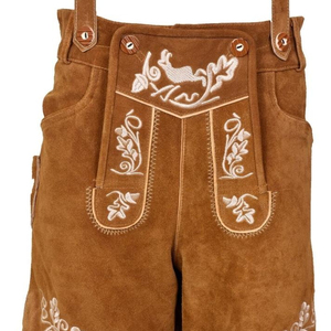Elegante Lederhosen bávaro, Kniebund Hosen, Hombres Ledersosen Trachten Lederhosen Pantalones de cuero con tirantes - Product Image 1