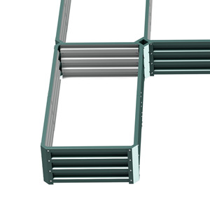 Fioriera rialzata rustica Outsunny grande 8x8' in acciaio ecologico con rivestimento a polvere per esterni - Product Image 5