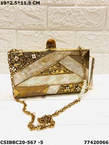 Handcrafted Designer Evening Clutch <b>Bag</b> Luxury Epitome with Vintage Envelope <b>Tassel</b> Crystal Stones and Brass Artisan Inspired - Product Image 5
