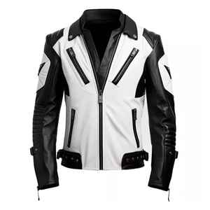 Veste en cuir véritable pour homme, manteau matelassé, cadeau pour motard classique, style universitaire, veste en cuir pour camionneur - Product Image 1