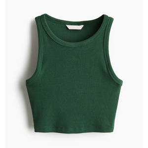 เสื้อกล้ามสายเดี่ยวผ้าคอตตอนถักสีทึบ/ไม้ไผ่กางเกงขาสั้นระบายอากาศลำลองบรามีแขนขนาดใหญ่พิเศษเป็นมิตรกับสิ่งแวดล้อม - Product Image 1