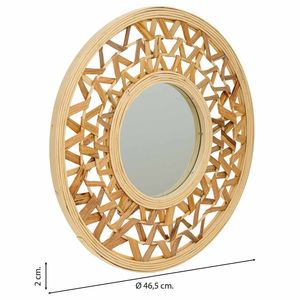 Nuevo diseño vintage tejido ratán y jacinto de agua espejo adornos de pared espejo de mimbre superventas natural ecológico - Product Image 3
