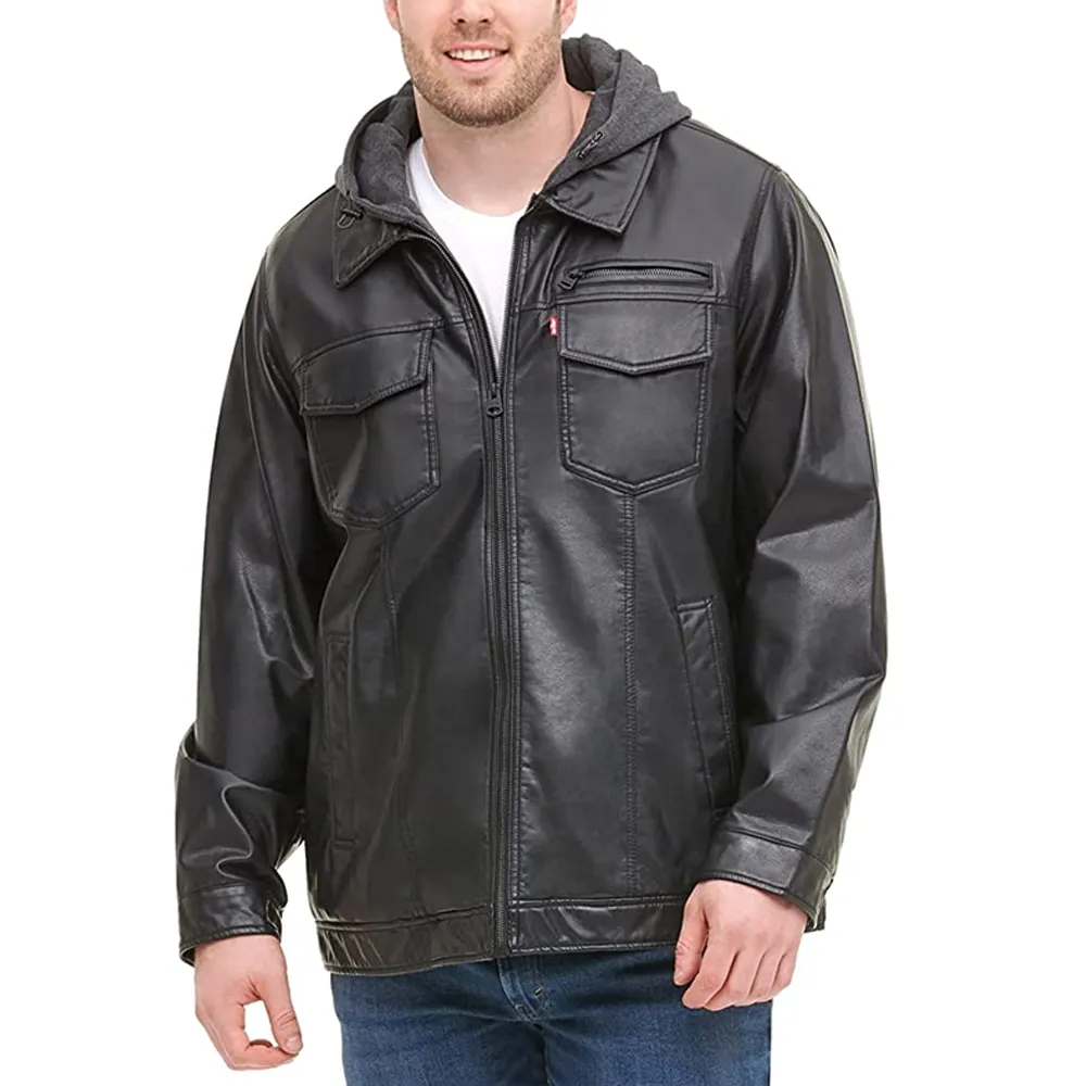 Kaliteli özel cilt deri ceket sıcak kürk deri mont erkekler için kış ceketleri mont moda ceketler
