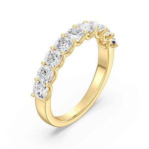 Anillo de media eternidad con corte almohadilla y bordes festoneados - Product Image 2