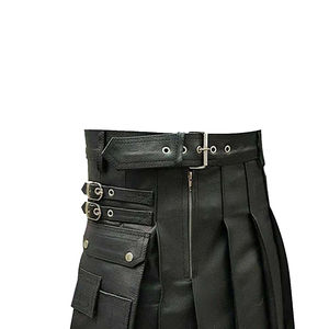 Kilt utilitaire écossais de haute qualité pour hommes avec sangles en cuir à fermeture logo personnalisé pour hommes - Product Image 4