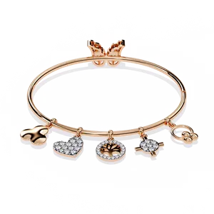 Fabulous 18K Gold Lab Grown Diamond Fashion Charm <b>Bracelet</b> - Product Image 4