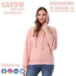 OEM Sweats à capuche pour femmes Pull surdimensionné en gros Sweats à capuche en coton Streetwear Vestes polaires Hauts d'hiver personnalisés - Product Image 4
