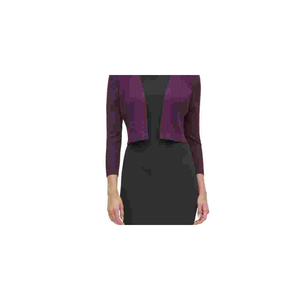 Cardigan Aperto Viola da Donna Tommy Hilfiger con Maniche Lunghe Decorate e Top a Gamba Dritta, Taglia S - Product Image 2